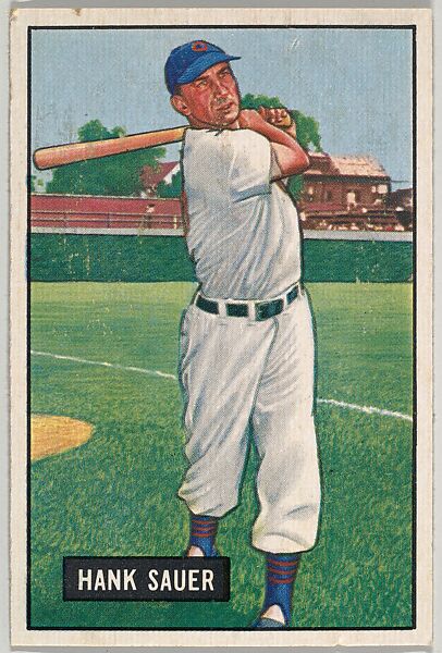 Hank Sauer, Outfield, Chicago Cubs, from Picture Cards, series 5 (R406-5) issued by Bowman Gum, Issued by Bowman Gum Company, Commercial color lithograph 