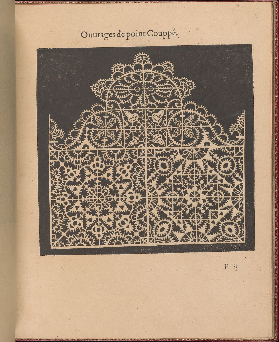 Les Singuliers et Nouveaux Portraicts... page 18 (recto), Federico de Vinciolo (Italian, active Paris, ca. 1587–99), Woodcut 