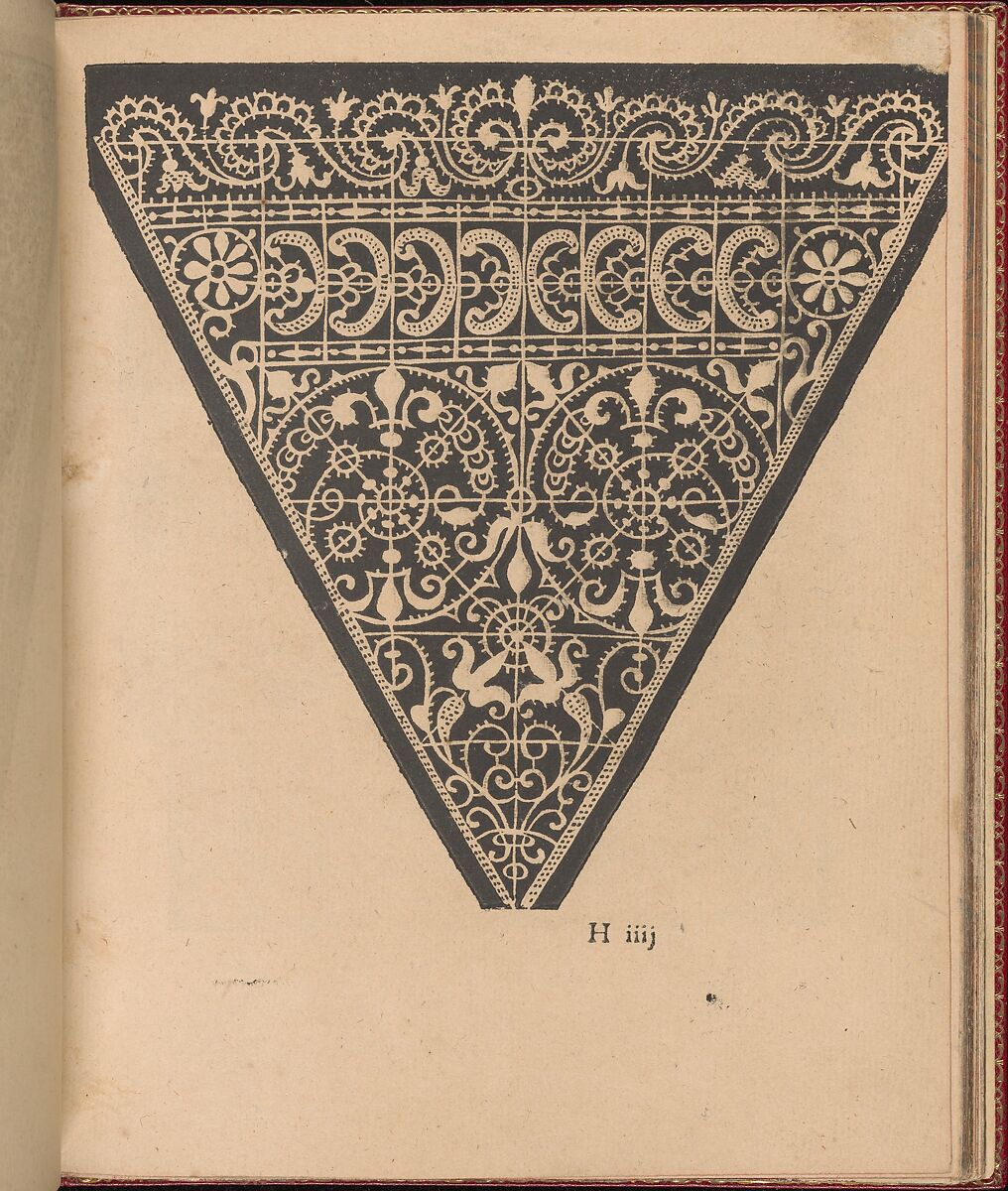 Les Singuliers et Nouveaux Portraicts... page 32 (recto), Federico de Vinciolo (Italian, active Paris, ca. 1587–99), Woodcut 