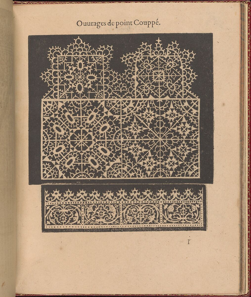 Les Singuliers et Nouveaux Portraicts... page 33 (recto), Federico de Vinciolo (Italian, active Paris, ca. 1587–99), Woodcut 