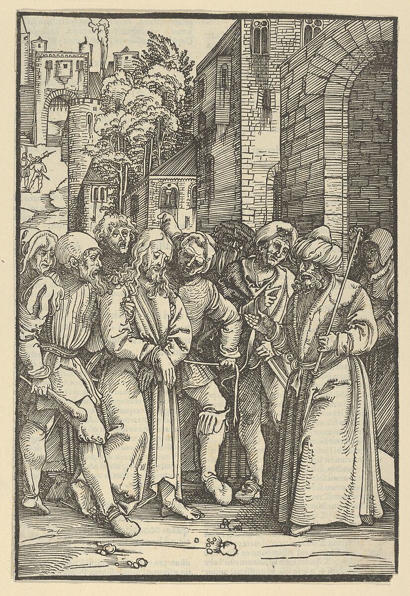 Christ before Pilate in front of his Palace, from Speculum passionis domini nostri Ihesu Christi, Hans Schäufelein (German, Nuremberg ca. 1480–ca. 1540 Nördlingen), Woodcut 