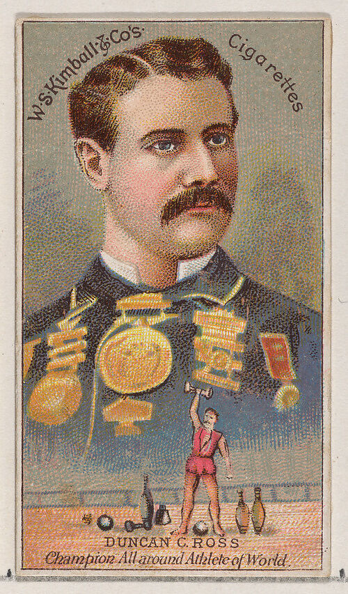 Duncan C. Ross, Champion All-Around Athlete of the World, from the Champions of Games and Sports series (N184, Type 1) issued by W.S. Kimball & Co., Issued by W.S. Kimball &amp; Co., Commercial color lithograph 