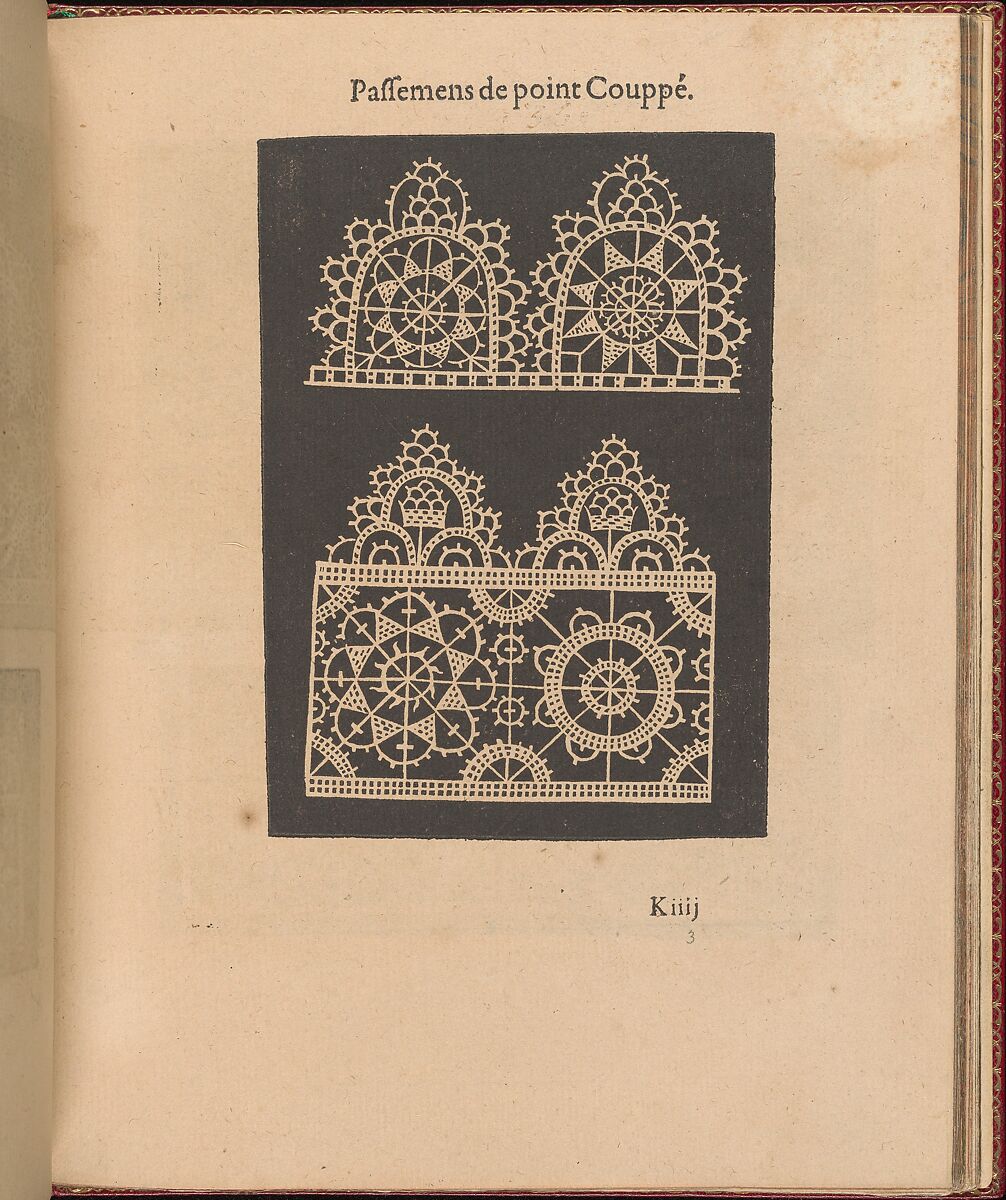 Les Singuliers et Nouveaux Portraicts... page 39 (recto), Federico de Vinciolo (Italian, active Paris, ca. 1587–99), Woodcut 