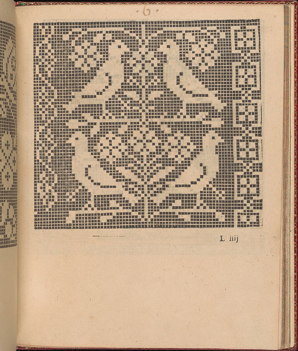 Les Singuliers et Nouveaux Portraicts... page 44 (recto), Federico de Vinciolo (Italian, active Paris, ca. 1587–99), Woodcut 
