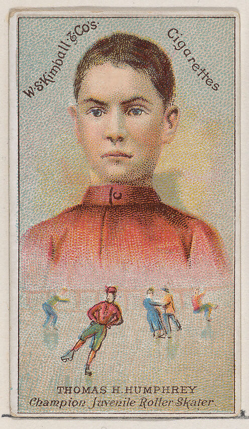 Thomas H. Humphrey, Champion Juvenile Roller Skater, from the Champions of Games and Sports series (N184, Type 1) issued by W.S. Kimball & Co., Issued by W.S. Kimball &amp; Co., Commercial color lithograph 