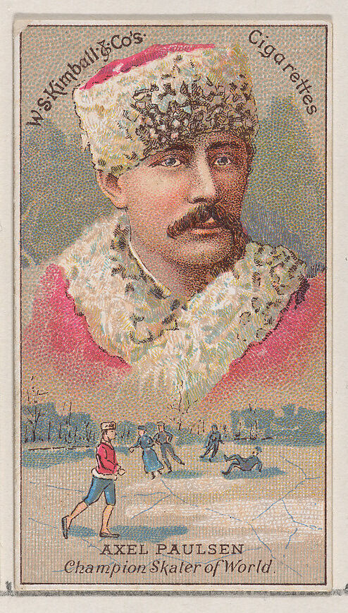 Axel Paulsen, Champion Skater of the World, from the Champions of Games and Sports series (N184, Type 1) issued by W.S. Kimball & Co., Issued by W.S. Kimball &amp; Co., Commercial color lithograph 