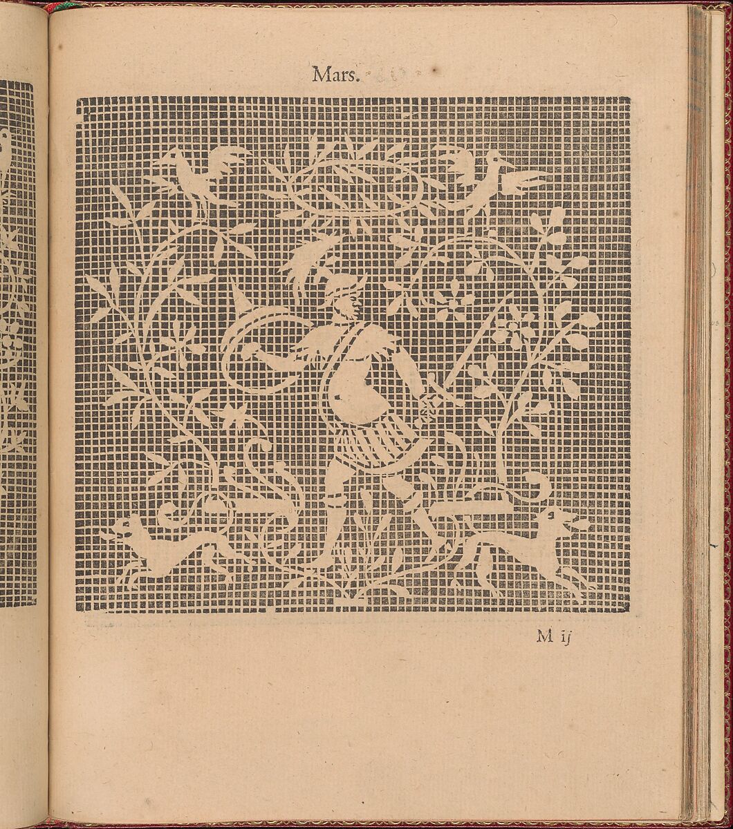 Les Singuliers et Nouveaux Portraicts... page 46 (recto), Federico de Vinciolo (Italian, active Paris, ca. 1587–99), Woodcut 