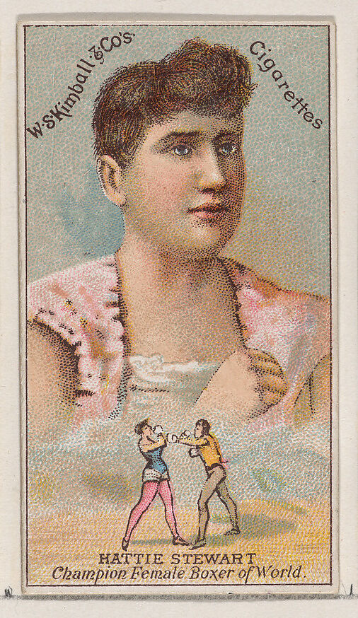 Hattie Stewart, Champion Female Boxer of the World, from the Champions of Games and Sports series (N184, Type 1) issued by W.S. Kimball & Co., Issued by W.S. Kimball &amp; Co., Commercial color lithograph 