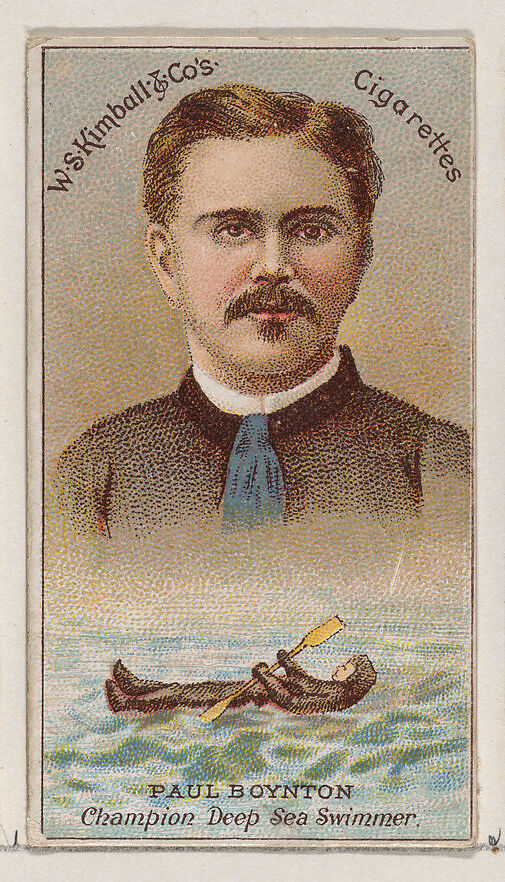 Paul Boynton, Champion Deep Sea Swimmer, from the Champions of Games and Sports series (N184, Type 1) issued by W.S. Kimball & Co., Issued by W.S. Kimball &amp; Co., Commercial color lithograph 