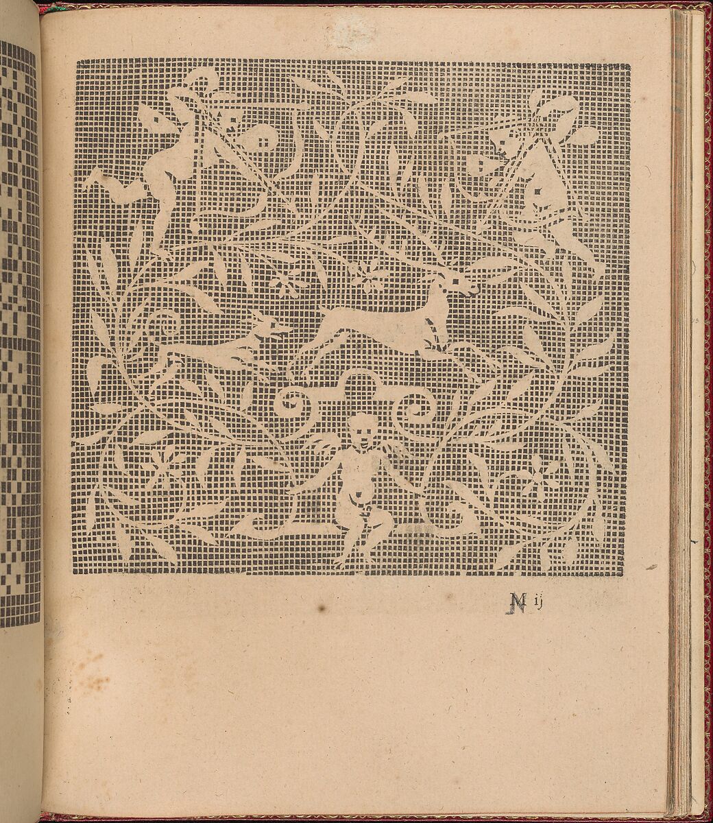 Les Singuliers et Nouveaux Portraicts... page 50 (recto), Federico de Vinciolo (Italian, active Paris, ca. 1587–99), Woodcut
