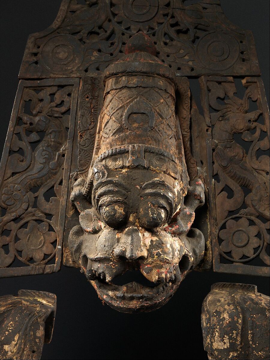 Narasimha, Vishnu’s Man-Lion Avatar, Wood with cloth and polychrome, Southern India, Tamil Nadu, probably Thanjavur district