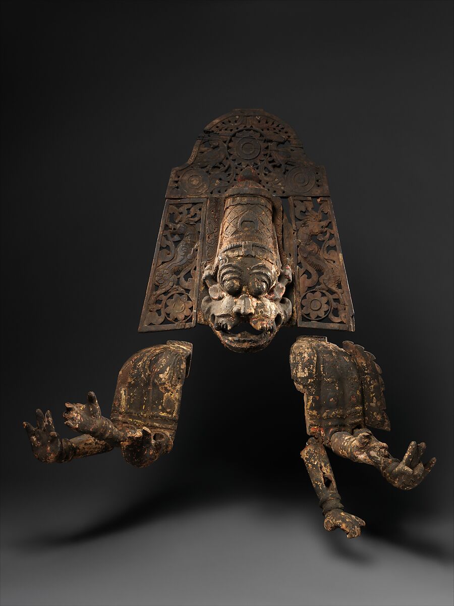 Narasimha, Vishnu’s Man-Lion Avatar, Wood with cloth and polychrome, Southern India, Tamil Nadu, probably Thanjavur district