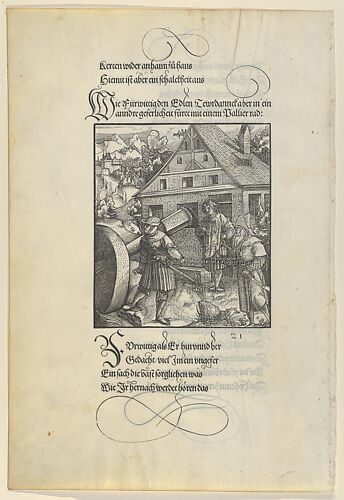 Urged by Fürwittig, Theuerdanck Tries to Manipulate a Polishing Stone, from Theuerdanck