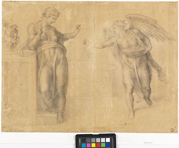 The Annunciation, Michelangelo Buonarroti (Italian, Caprese 1475–1564 Rome), Black chalk 