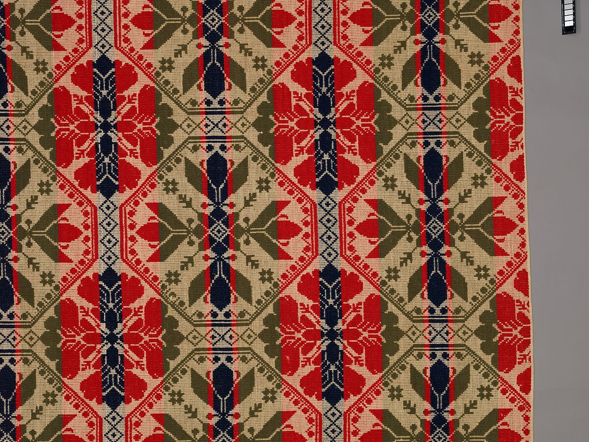 Coverlet, Leonard Metz (1810–ca. 1885), Wool and cotton, American