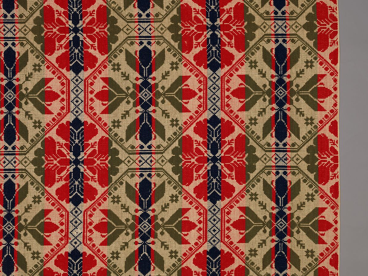 Coverlet, Leonard Metz (1810–ca. 1885), Wool and cotton, American