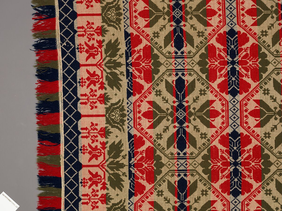 Coverlet, Leonard Metz (1810–ca. 1885), Wool and cotton, American