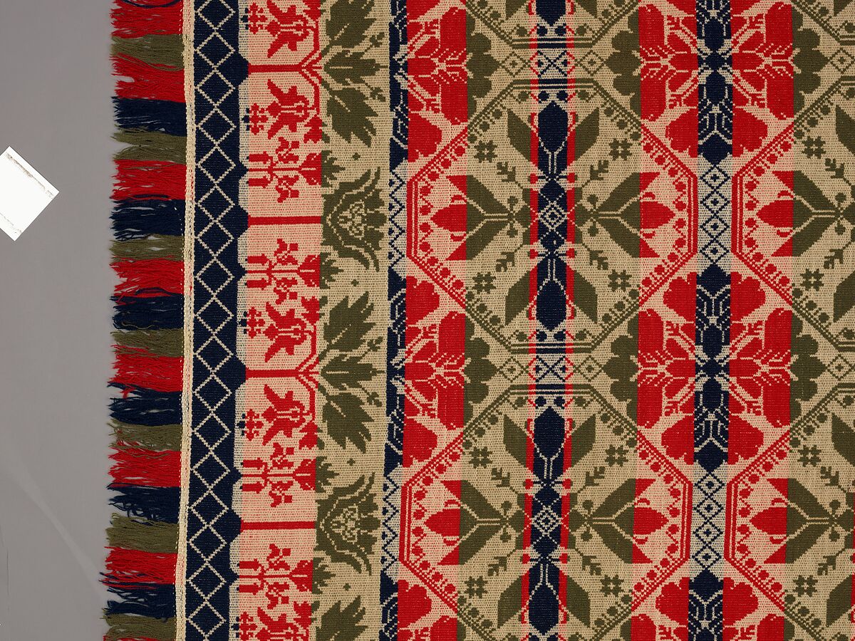 Coverlet, Leonard Metz (1810–ca. 1885), Wool and cotton, American