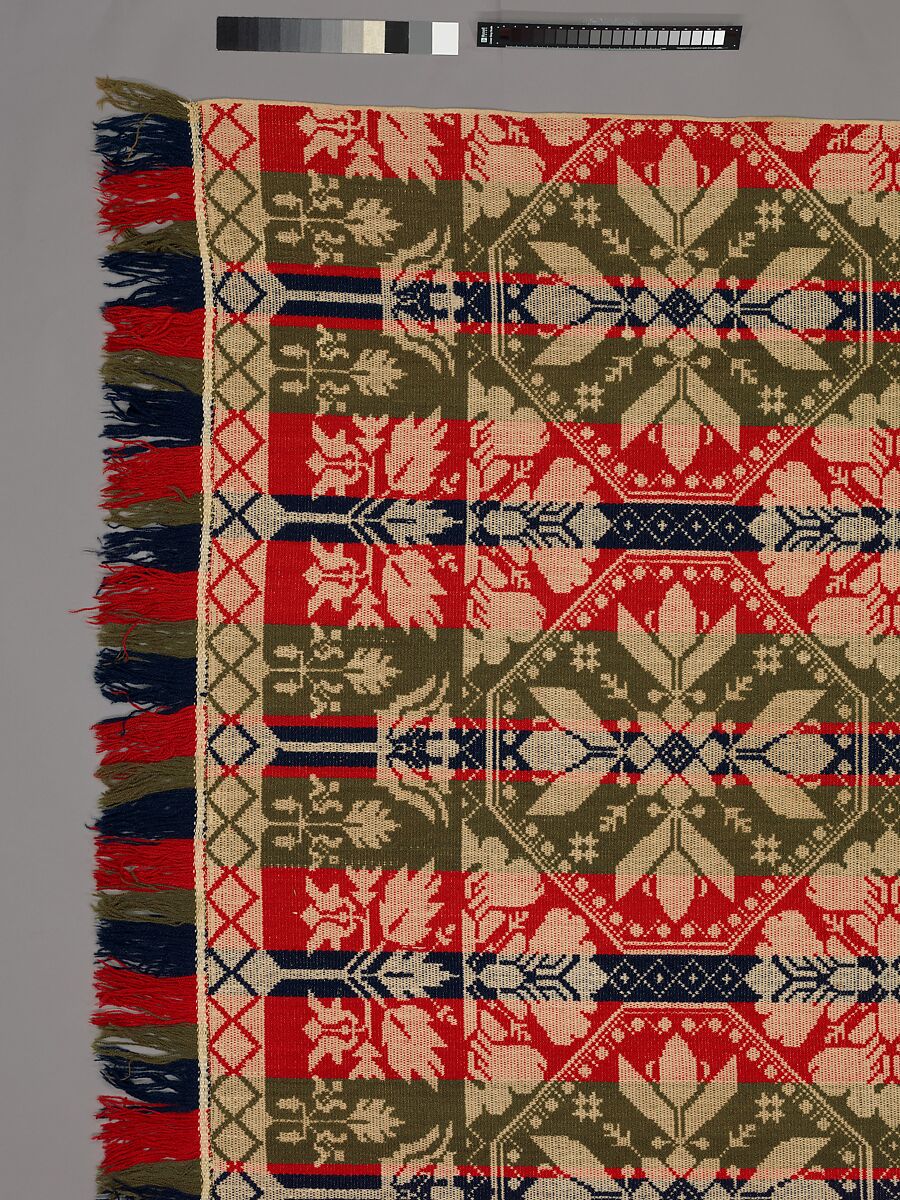 Coverlet, Leonard Metz (1810–ca. 1885), Wool and cotton, American