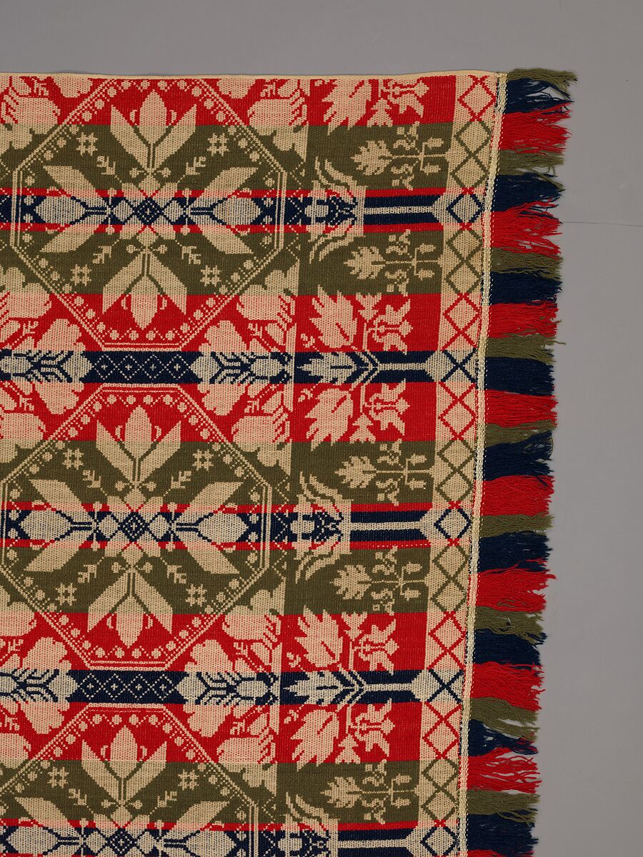Coverlet, Leonard Metz (1810–ca. 1885), Wool and cotton, American