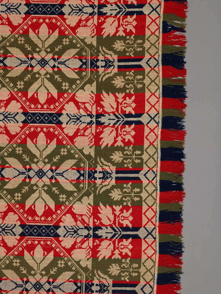Coverlet, Leonard Metz (1810–ca. 1885), Wool and cotton, American