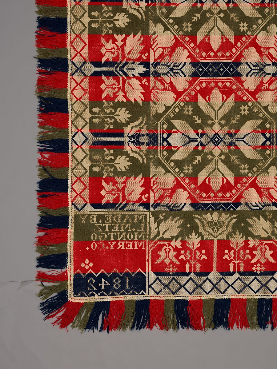 Coverlet, Leonard Metz (1810–ca. 1885), Wool and cotton, American