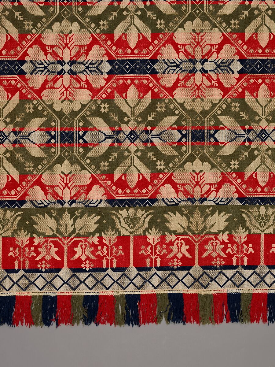 Coverlet, Leonard Metz (1810–ca. 1885), Wool and cotton, American