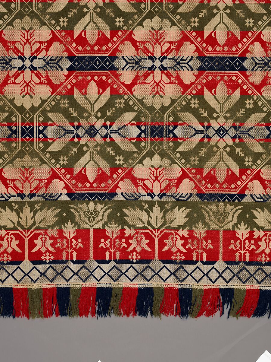 Coverlet, Leonard Metz (1810–ca. 1885), Wool and cotton, American