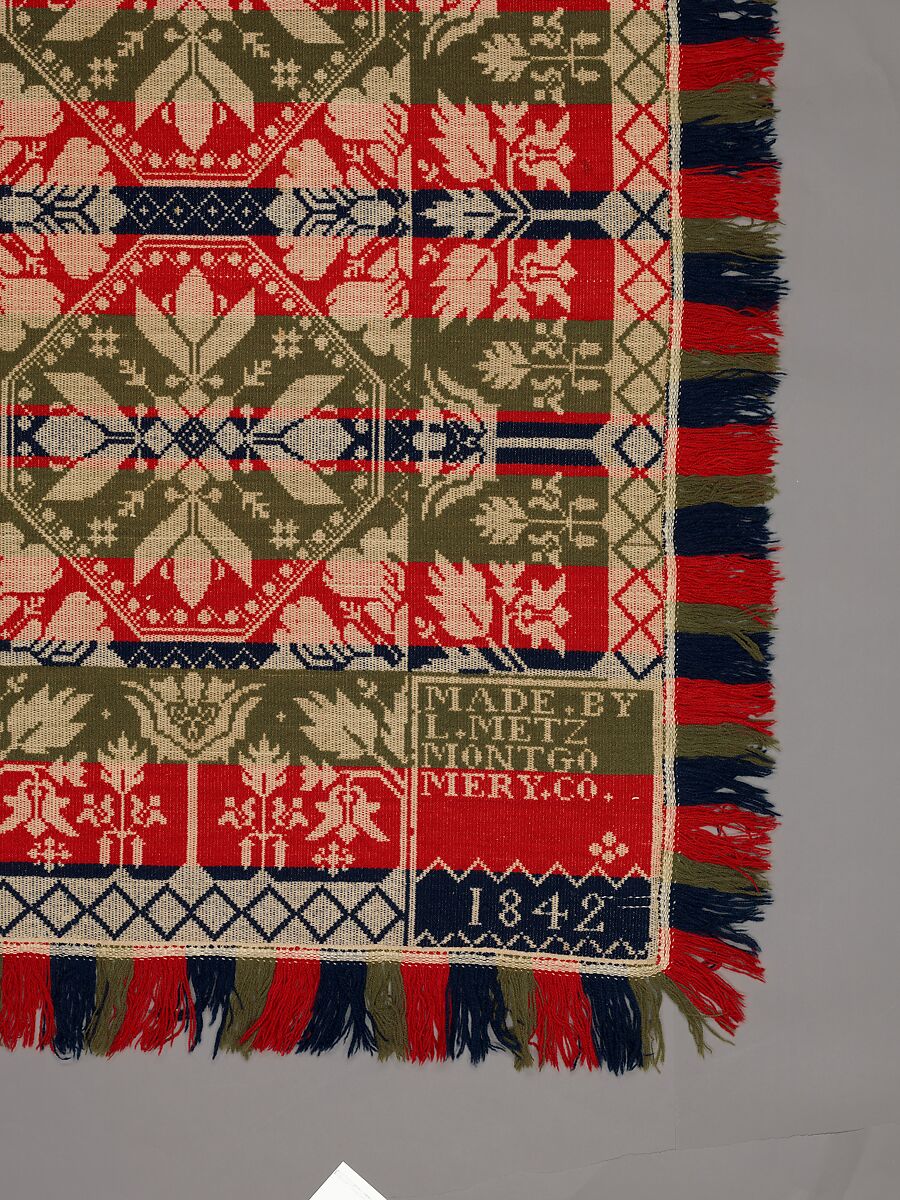 Coverlet, Leonard Metz (1810–ca. 1885), Wool and cotton, American