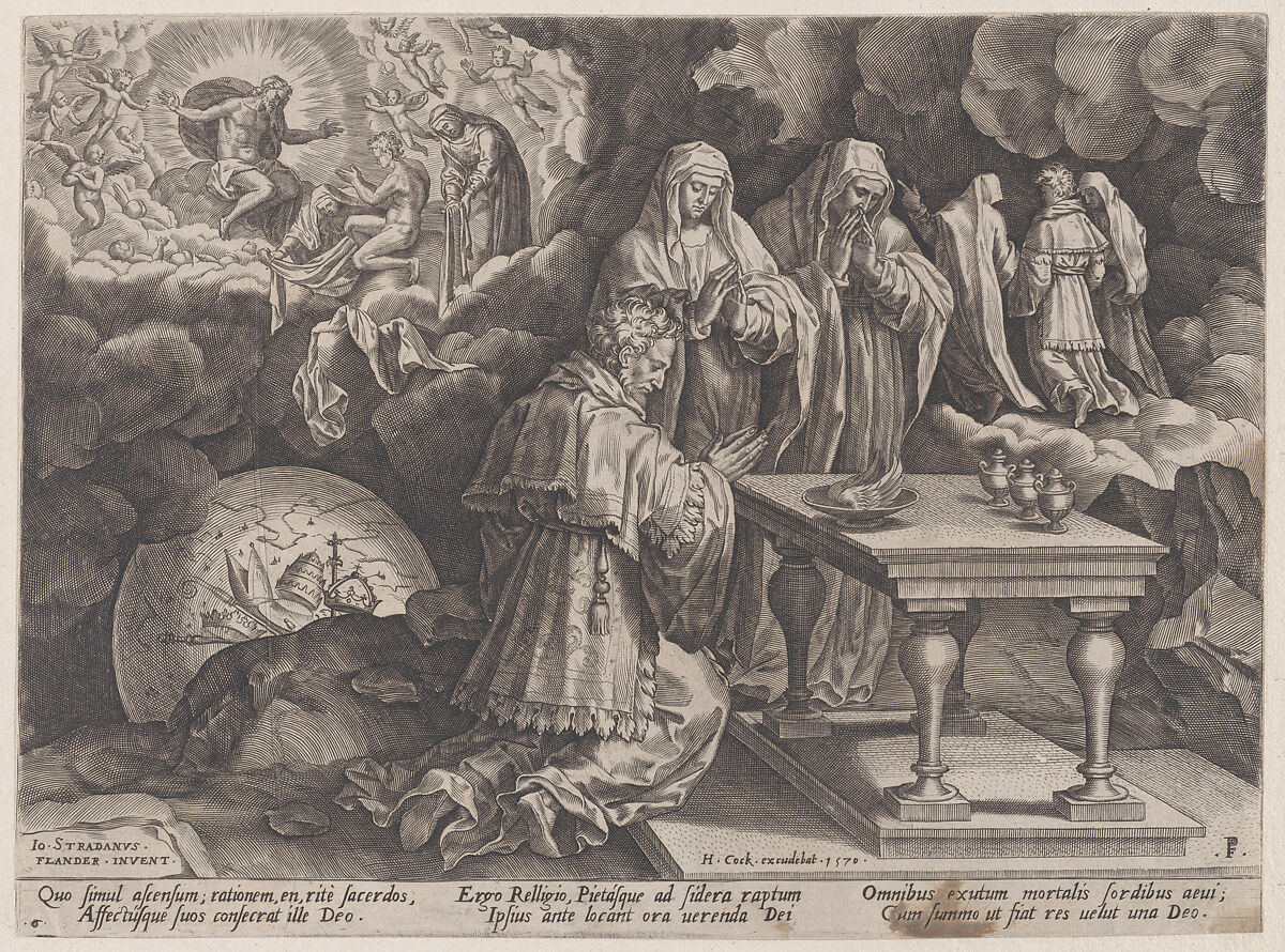Old Age and Death, from "The Course of Human Life", Pieter Jalhea Furnius (Flemish, 1545–1610), Engraving 