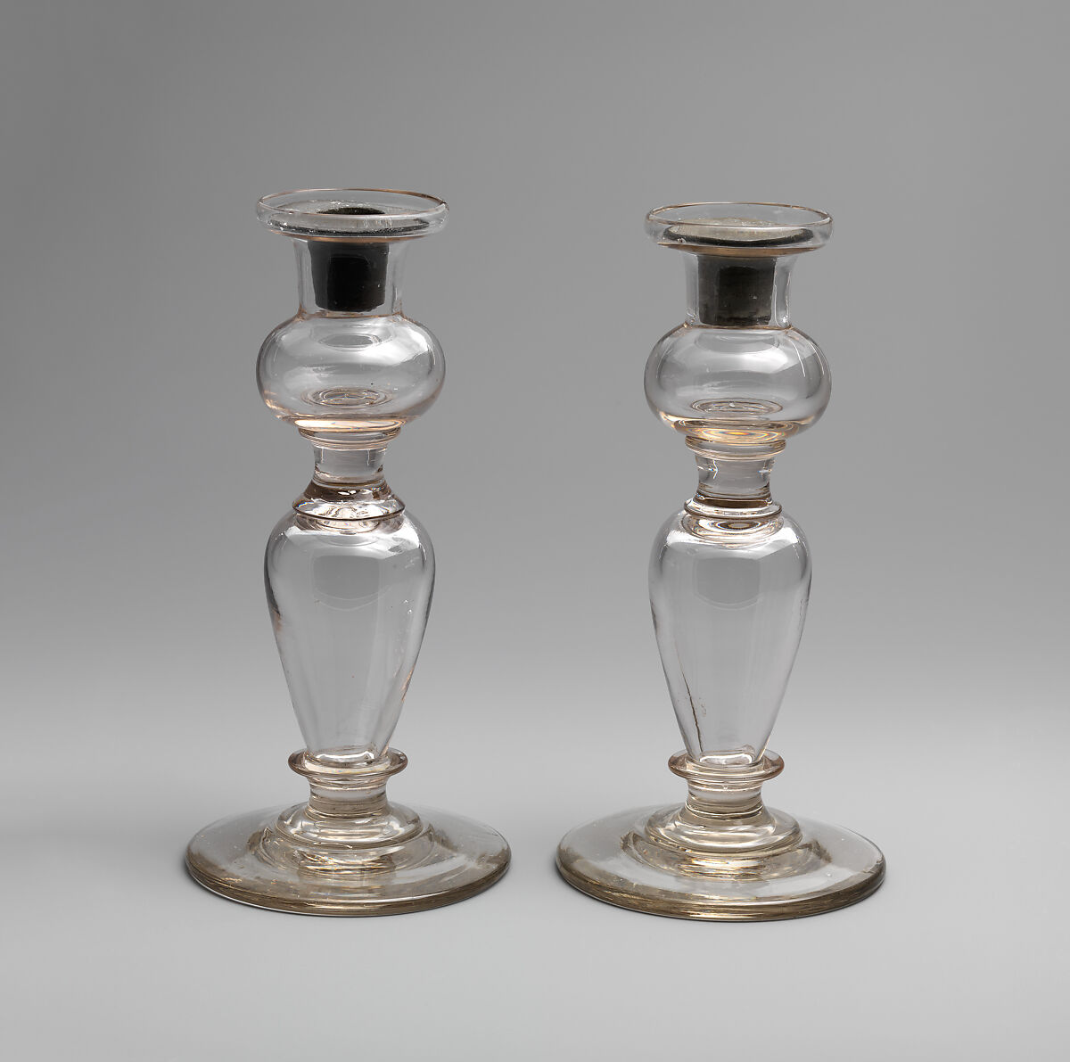 Candlestick, Glass, blown, American