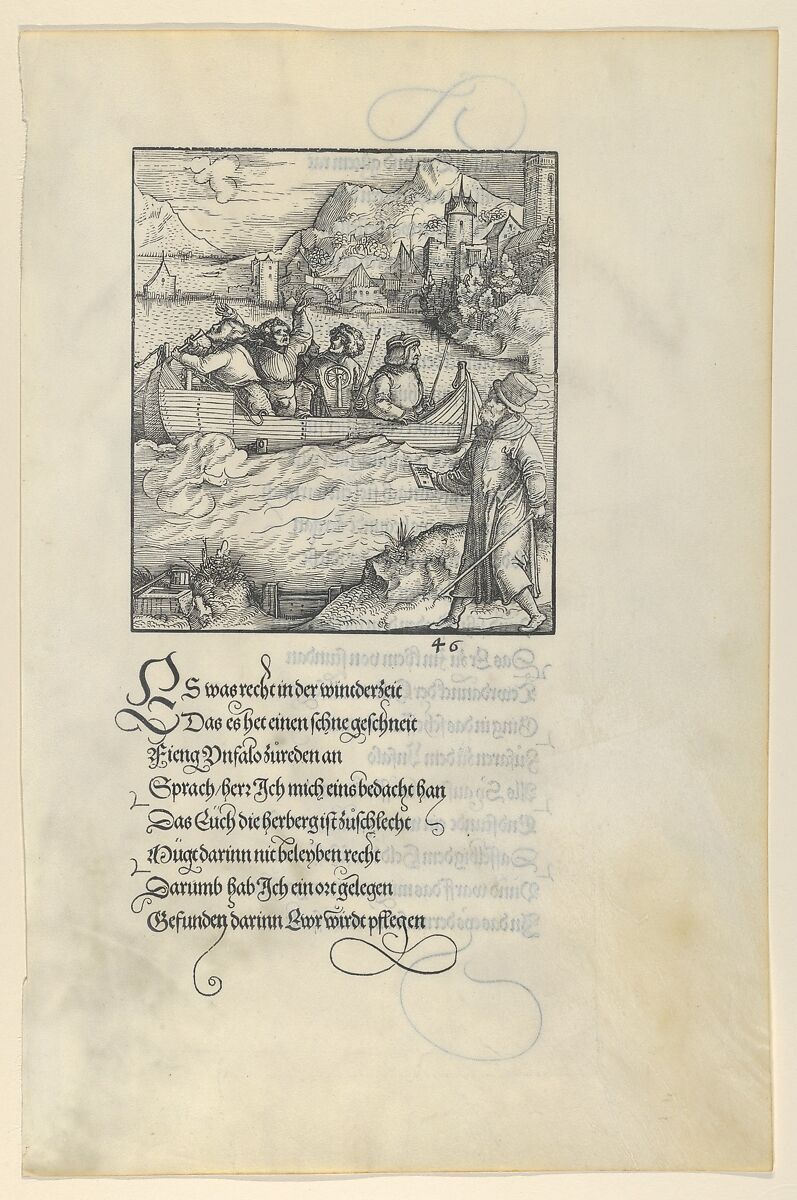 Theuerdanck's Ship Caught in the Ice, from Theuerdanck, Hans Schäufelein (German, Nuremberg ca. 1480–ca. 1540 Nördlingen), Woodcut 