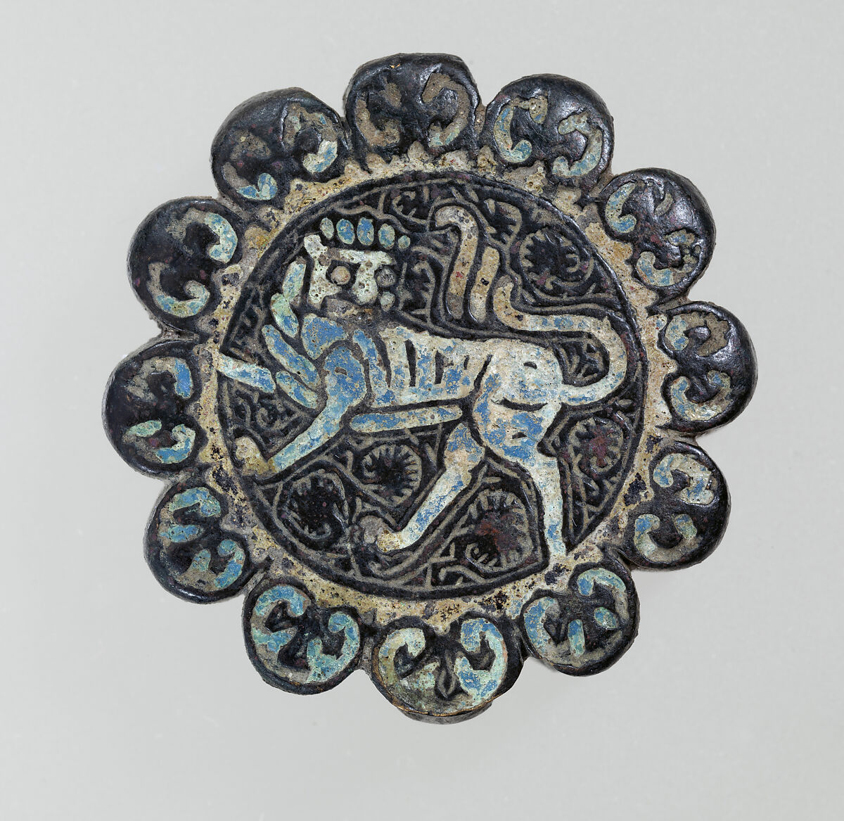 Sword Pommel, Copper alloy, enamel, probably French 