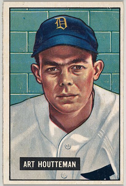 Issued by Bowman Gum Company, Art Houtteman, Pitcher, Detroit Tigers, from  Picture Cards, series 5 (R406-5) issued by Bowman Gum