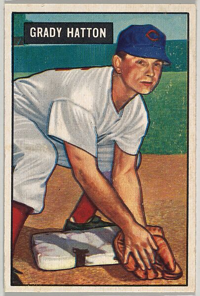 Grady Hatton, 3rd Base, Cincinnati Reds, from Picture Cards, series 5 (R406-5) issued by Bowman Gum, Issued by Bowman Gum Company, Commercial color lithograph 