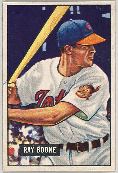 Ray Boone, Shortstop, Cleveland Indians, from Picture Cards, series 5 (R406-5) issued by Bowman Gum, Issued by Bowman Gum Company, Commercial color lithograph 