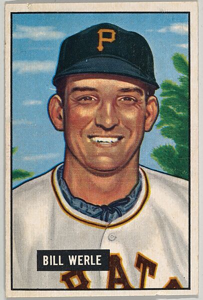 Bill Werle, Pitcher, Pittsburgh Pirates, from Picture Cards, series 5 (R406-5) issued by Bowman Gum, Issued by Bowman Gum Company, Commercial color lithograph 