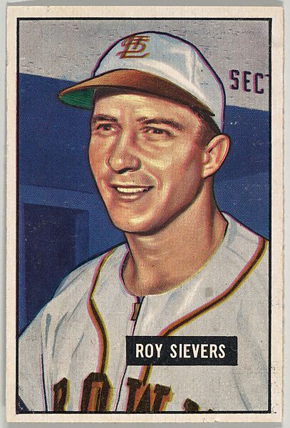 Roy Sievers, Outfield, St. Louis Browns, from Picture Cards, series 5 (R406-5) issued by Bowman Gum, Issued by Bowman Gum Company, Commercial color lithograph 