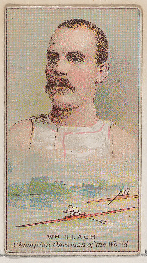 William Beach, Champion Oarsman of the World, from the Champions of Games and Sports series (N184, Type 2) issued by W.S. Kimball & Co., Issued by W.S. Kimball &amp; Co., Commercial color lithograph 