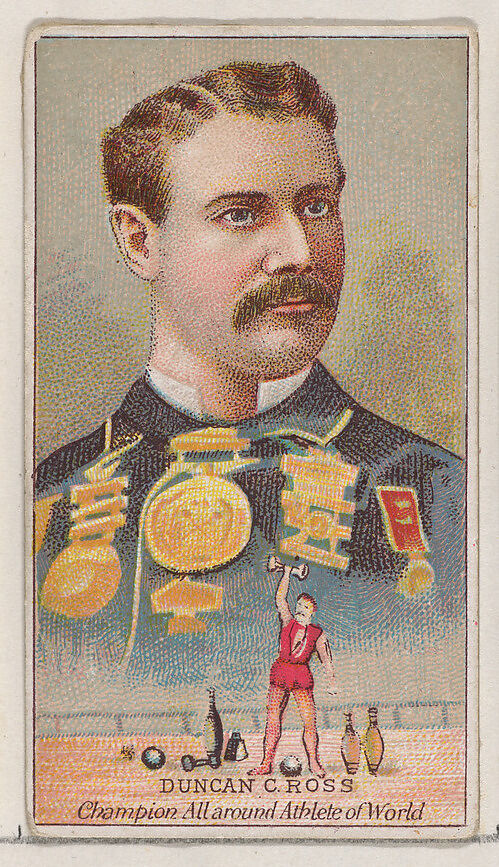 Duncan C. Ross, Champion All Around Athlete of the World, from the Champions of Games and Sports series (N184, Type 2) issued by W.S. Kimball & Co., Issued by W.S. Kimball &amp; Co., Commercial color lithograph 