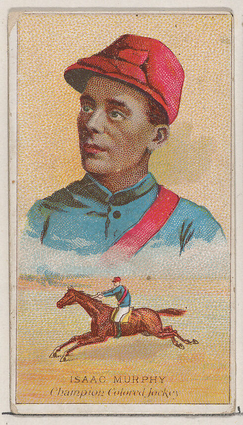 Isaac Murphy, Champion Colored Jockey, from the Champions of Games and Sports series (N184, Type 2) issued by W.S. Kimball & Co., Issued by W.S. Kimball &amp; Co., Commercial color lithograph 