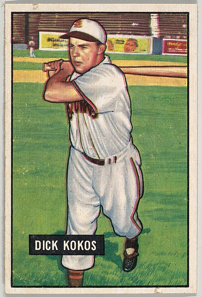 Dick Kokos, Outfield, St. Louis Browns, from Picture Cards, series 5 (R406-5) issued by Bowman Gum, Issued by Bowman Gum Company, Commercial color lithograph 