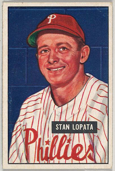 Stan Lopata, Catcher, Philadelphia Phillies, from Picture Cards, series 5 (R406-5) issued by Bowman Gum, Issued by Bowman Gum Company, Commercial color lithograph 