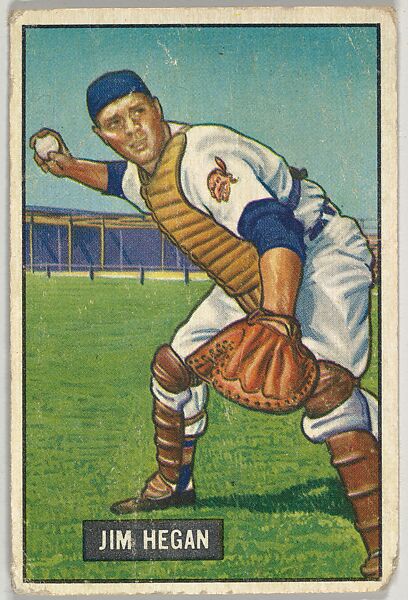 Jim Hegan, Catcher, Cleveland Indians, from Picture Cards, series 5 (R406-5) issued by Bowman Gum, Issued by Bowman Gum Company, Commercial color lithograph 