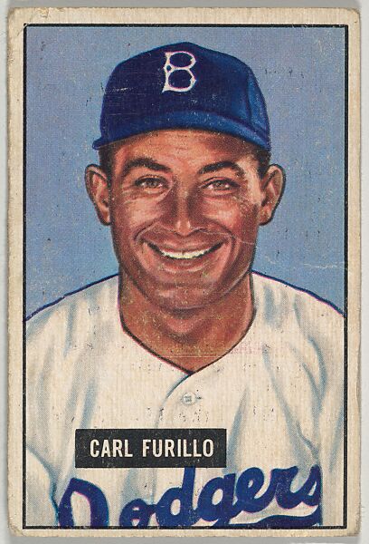 Carl Furillo, Outfield, Brooklyn Dodgers, from Picture Cards, series 5 (R406-5) issued by Bowman Gum, Issued by Bowman Gum Company, Commercial color lithograph 