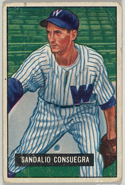 Sandalio Consuegra, Pitcher, Washington Senators, from Picture Cards, series 5 (R406-5) issued by Bowman Gum, Issued by Bowman Gum Company, Commercial color lithograph 