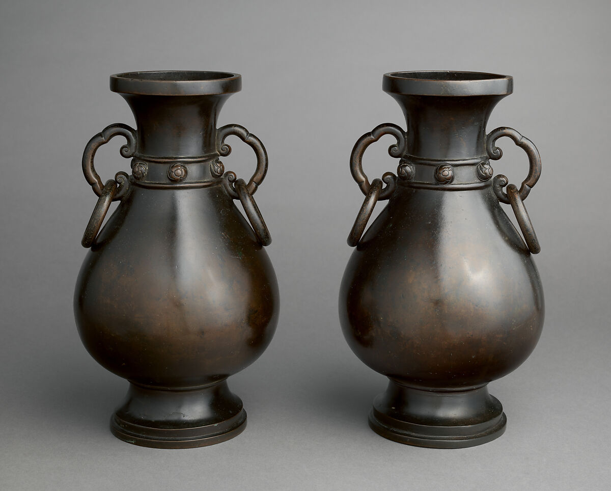 Altar vase (one of a pair), Copper alloy, China