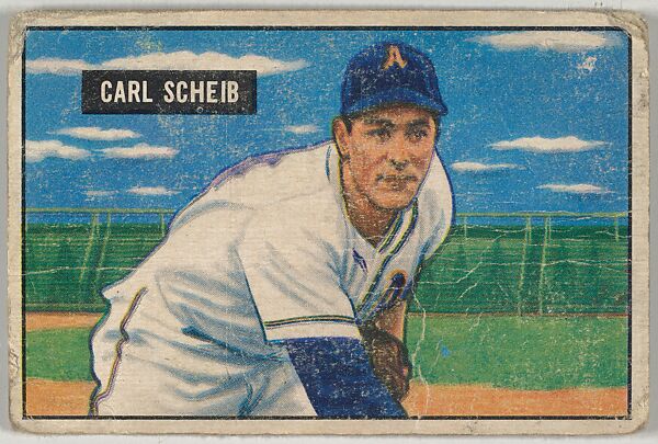Carl Scheib, Pitcher, Philadelphia Athletics, from Picture Cards, series 5 (R406-5) issued by Bowman Gum, Issued by Bowman Gum Company, Commercial color lithograph 