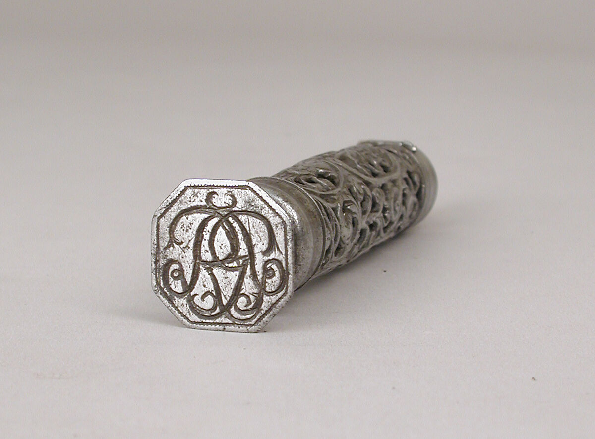 Sealing wax case, Iron, cast, French