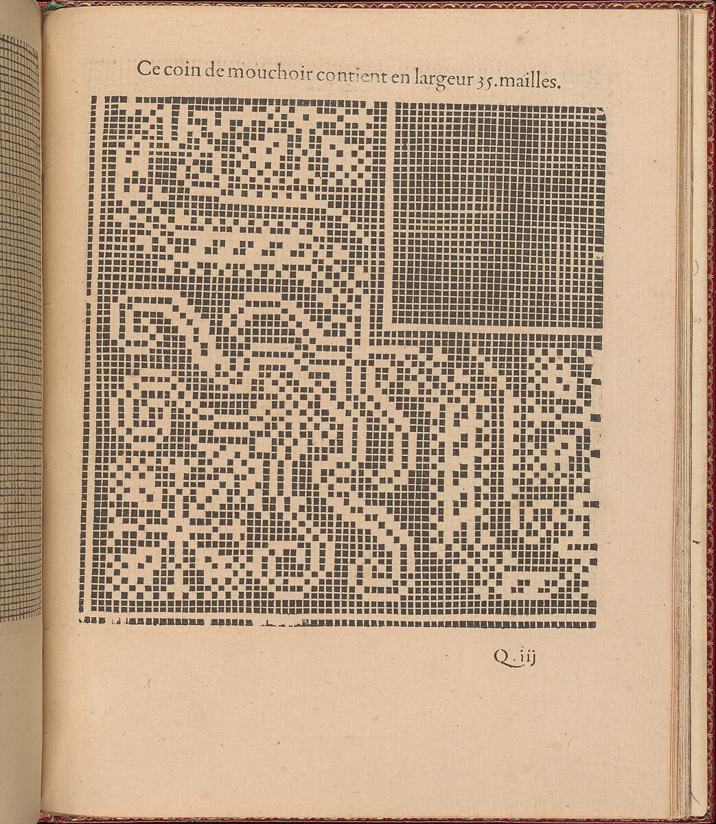 Les Singuliers et Nouveaux Portraicts... page 63 (recto), Federico de Vinciolo (Italian, active Paris, ca. 1587–99), Woodcut